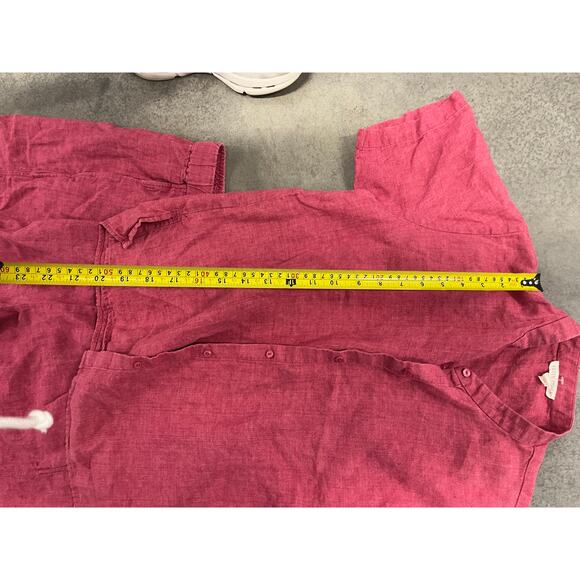 Eileen Fisher 2-Piece 100% Linen Set pink Shirt & Pants Size M top L pants - Picture 5 of 9
